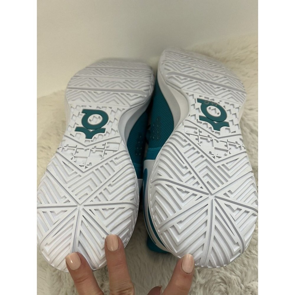 NEW Nike KD Trey 5 IV Mens Basketball Shoes 17 Teal Blue /White MSRP$100 - Picture 8 of 8